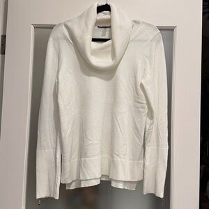 NWOT- Elegant White Cowl Neck Sweater